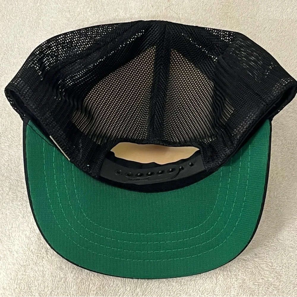 Galveston Island Art on Black & White Adjustable Snap Back Trucker Hat
